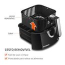 Fritadeira Elétrica Sem Óleo Air Fryer Mondial AFN40BI Family Inox 4L Preta/Inox